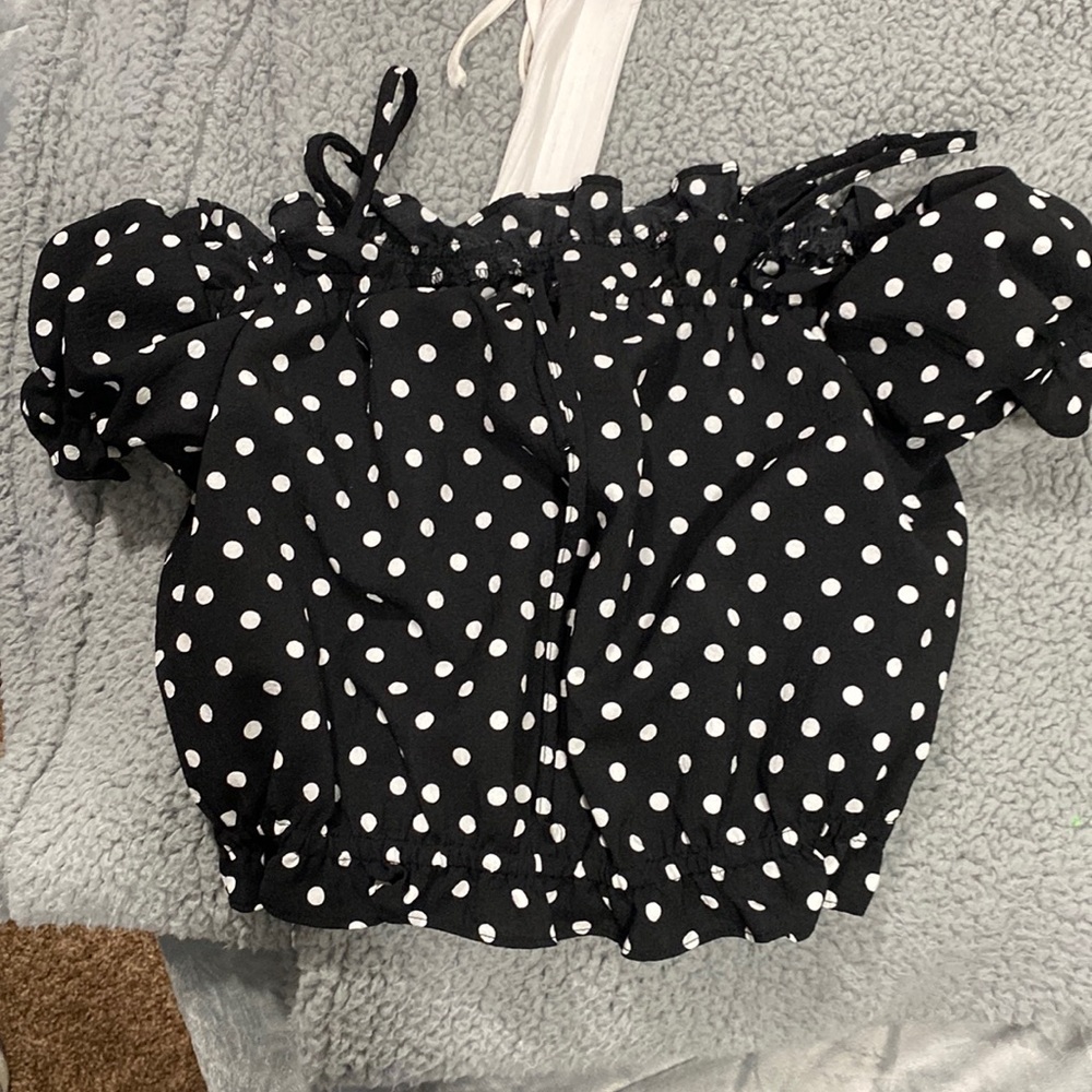 Black Polka Dot Croptop